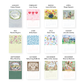 The Dogwood-Hill 2026 Desktop Calendar Set features original artwork by various artists, with unique illustrations above each monthly grid from January to December and each artist's name highlighted every month.