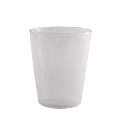 The Memento White Acrylic Drinkware Collection, with its slightly frosted finish, stands out against a plain white background—ideal for pairing with bold colors and other functional pieces for stylish outdoor dining.