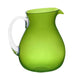 The Memento Lime Acrylic Drinkware Collection features a green translucent pitcher with a clear handle, ideal for outdoor dining and displayed against a white background.