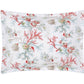 Experience coastal elegance with the Matouk Del Tesoro Bedding Collection pillowcase, adorned with a pattern of red coral, seashells, green seaweed, and subtle maritime creatures for a refined marine-inspired design.