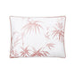 The Dominique Bedding Collection, Blush by Matouk is a rectangular white pillow with a pale pink bamboo design and matching border, crafted from OEKO-TEX® certified Egyptian cotton percale for luxurious comfort.