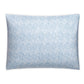 Rectangular pillow from the Duma Diamond Bedding Collection by Matouk, featuring a light blue and white geometric pattern inspired by Schumacher designs, expertly crafted from luxurious Egyptian cotton percale and displayed against a plain white background.