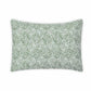Rectangular pillow from the Duma Diamond Bedding Collection in Grass by Matouk, featuring a green and white geometric pattern on OEKO-TEX® certified Egyptian cotton percale, shown on a plain white background.
