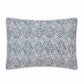 Rectangular pillow from the Matouk Duma Diamond Bedding Collection in navy, featuring a blue and white harlequin pattern on white, crafted from luxurious Egyptian cotton percale.