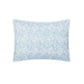 The Duma Diamond Bedding Collection, Sky by Matouk features a rectangular pillow with a light blue and white geometric zigzag pattern on soft Egyptian cotton for extra comfort.
