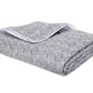 A folded Matouk Duma Diamond Bedding Collection blanket in navy with a subtle herringbone design is displayed against a white background.