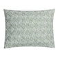 Duma Diamond Bedding Collection square pillow by Matouk, featuring a green and white geometric pattern inspired by Schumacher design and crafted from luxurious Egyptian cotton percale, shown against a plain white background.