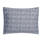 Rectangular pillow from Matouk's Duma Diamond Bedding Collection in Navy, featuring a blue and white herringbone pattern on luxurious 500 thread count Egyptian cotton percale, shown against a plain white background.