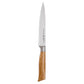 A Messermeister Oliva Elite Next Level 5-piece knife block set is displayed upright on a white background.