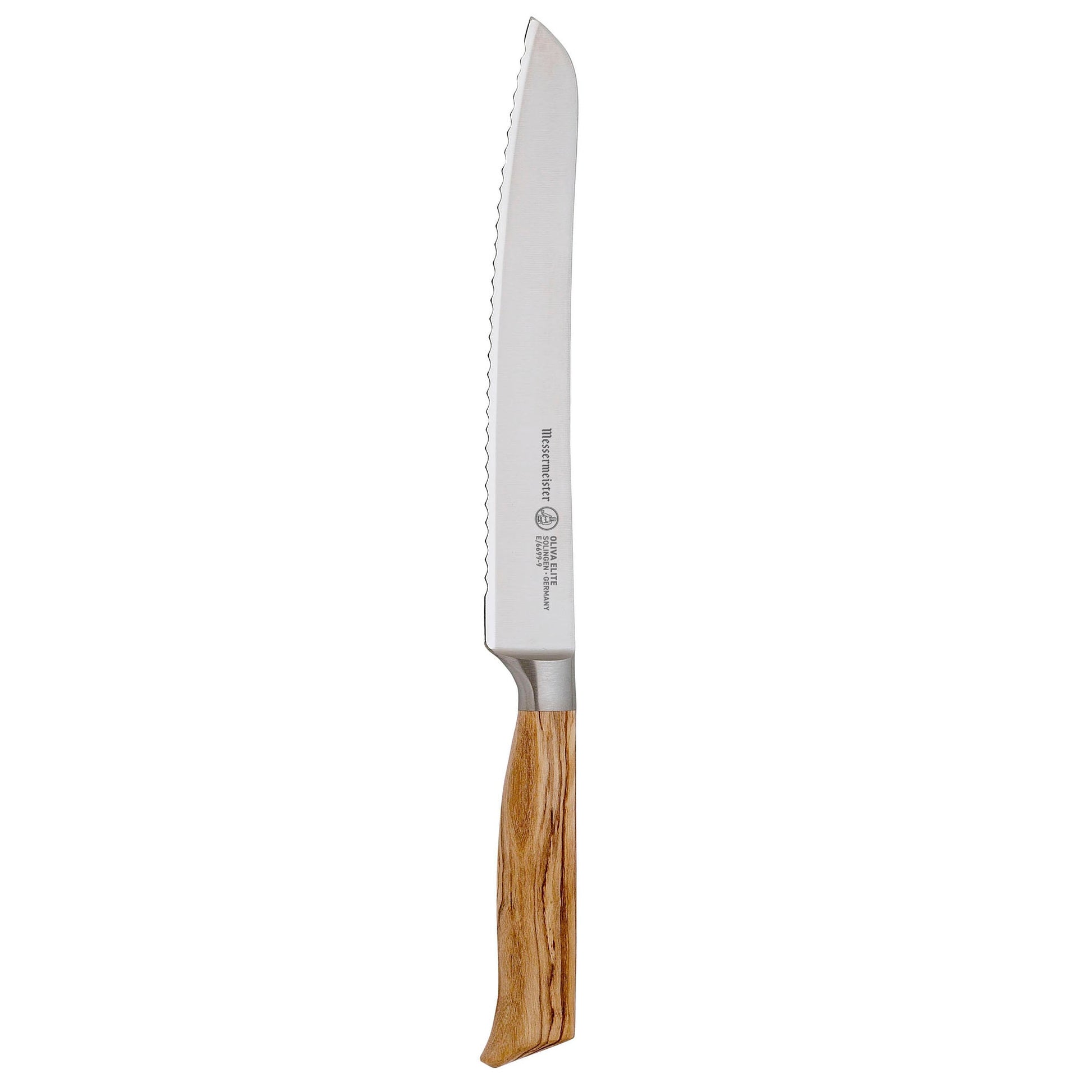 The Messermeister Oliva Elite Next Level 5-Piece Knife Block Set, featuring premium craftsmanship, is displayed against a white background.