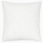 From the John Robshaw Hand-Stitched Bedding Collection, this square white decorative pillow features a textured, stitched pattern across its soft cotton voile surface for an elegant touch.