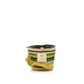 Baobab's Fety Milalao Candle is presented in a woven straw basket featuring green, yellow, and natural stripes. It's accentuated by a yellow cloth with mint freshness draped over one side, and a white label graces the front.