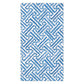 The Caspari Fretwork Collection features durable, biodegradable napkins with a geometric blue and white interlocking line pattern on a rectangular surface.