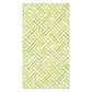 Rectangular image from Caspari's Fretwork Collection features a geometric pattern of interlocking green and yellow lines on white—a repeating zigzag motif ideal for durable, eco-friendly napkins.