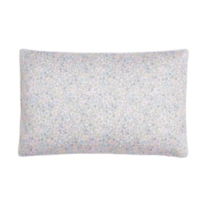 The Enchanted Wildflowers Bedding Collection by Gooselings features a rectangular pillow with a light gray background and subtle multicolored florals, crafted from pure materials and OEKO-TEX certified for safe, breathable baby bedding.