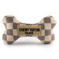 Treat your pampered pup to the Checker Chewy Vuiton Bone by Haute Diggity Dog—a plush, squeaky bone-shaped toy with a chic checkered pattern and stylish "CHEWY VUITON PARIS" label.