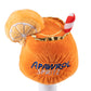 The Haute Diggity Dog Apawrol Spritz Plush Toy is a dog squeaky toy shaped like an orange cocktail, with a slice of orange, red-and-white striped straw, and "APAWROL SPRITZ" embroidered on the front.