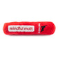 The Chewlulemon Yoga Mat Dog Toy by Haute Diggity Dog is a red plush toy featuring "mindful mutt" embroidered in white and "namastay" with a dog silhouette on the side, inspired by a yoga mat.