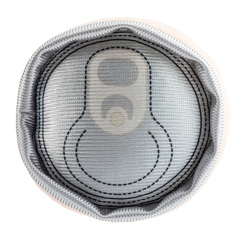 Top view of the Olipup Grrrape Dog Toy by Haute Diggity Dog, a plush squeaky toy styled like a soda can with pull tab and metal rim—perfect for playful pups who love fun and engaging toys.