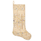 From the Kim Seybert Gilded Sparkle Stocking and Tree Skirt Collection, this cream Christmas stocking features gold, silver, and clear beadwork—ideal for metallic holiday décor or champagne-toned tree skirts.