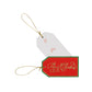 The Caspari Merry Christmas Foil Hanging Gift Tag set includes two elegant tags—one with a gold-script "Merry Christmas" and one classic white—to add a festive touch to gifts, table settings, or party supplies.
