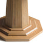 Close-up of the Haven Dining Table’s octagonal pedestal base by Bunny Williams, featuring vertical grooves and layered geometric detailing—perfect for a large or elegant cerused oak dining space.