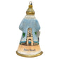 The Hive Santa Custom Ornament by Joy To The World Collectibles, Inc. features a robed sun-soaked Santa with a Palm Beach scene and clock tower on the back, gold trim, and a hanging loop—perfect for your tree or holiday collection.