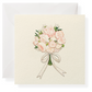 The Karen Adams Just Married Gift Enclosures feature a square card with hand-glittered light pink flowers and a white ribbon on natural white, presented in front of a matching envelope.