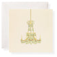 The Karen Adams Dolce Vita Gift Enclosures feature an illustration of a gold and crystal chandelier on a cream-colored square card, paired with a white envelope.