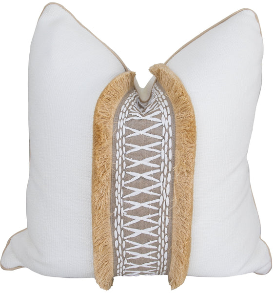Bowie Snow Pillow with Tikki Tape & Fringe
