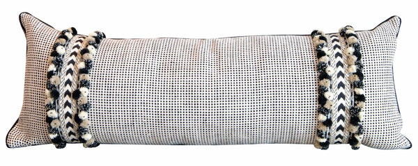 Kumano Weave Maracana Pom Stripe Pillow