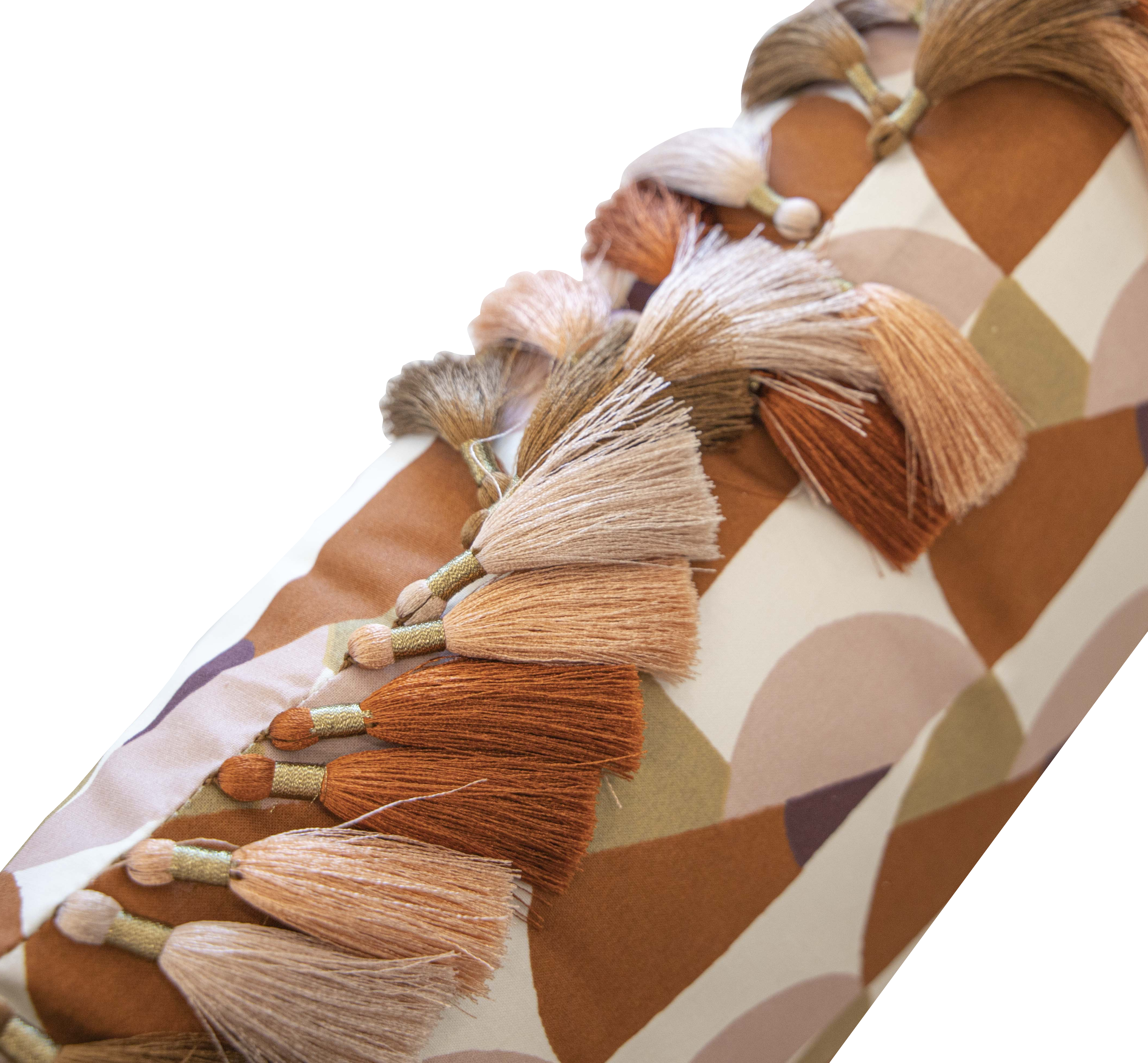 Manille Cuba Lumbar Pillow with Tassel Fringe - Thumbnail 3