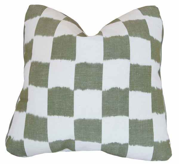 Checkerboard Green Pillow