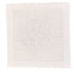 The Haute Home Sea Sponge Coaster Set features white fabric squares, hand embroidered with a coral-like design and stitched borders—perfect for pairing with napkins or using as an elegant set of 4 for sophisticated table settings.