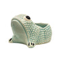 The Jean Roger Paris Ceramic Frog Collection features light blue ceramic planters with textured skin and a hollow back, inspired by the brand’s iconic frog designs.