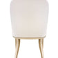 The Maurice Dining Chair by Sherrill/Mr & Mrs Howard offers comfortable seating with white upholstery and light wooden legs, displayed from the back against a white background—ideal for any dining space.
