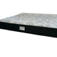 The EJ Schrader Hive Custom Palm Mattress, queen size, has a patterned white top, black sides, and a "HIVE" label on the front. Designed for side sleepers, it features cooling gel foam for added comfort.