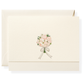 The Karen Adams Just Married Card Set includes natural white note cards with matching envelopes, each featuring a small bouquet of pink flowers tied with a ribbon—an elegant, hand-embellished choice for gifting.