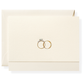 The Just Married Card Set by Karen Adams features a cream hand-embellished card and envelope with two intertwined gold rings, one with a diamond—ideal for weddings or as a thoughtful hostess gift.