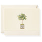 The Dolce Vita Card Set by Karen Adams features cream-colored note cards with a potted lemon tree in a blue and white planter, paired with matching envelopes—making it a charming hostess gift.