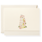 The Just Married Card Set by Karen Adams features an ivory, hand-embellished card and envelope with a white tiered cake adorned with pink flowers and green leaves—an ideal hostess gift.