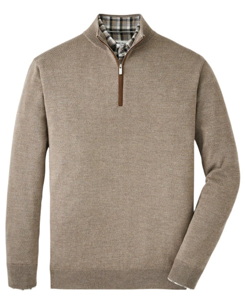 Peter Millar Autumn Crest Quarter-Zip Suede Trim