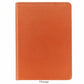 The 7" Leather Notebook by Graphic Image, featuring a closed orange textured leather cover and gold-gilded premium paper, is displayed against a white background—a perfect companion for writers.
