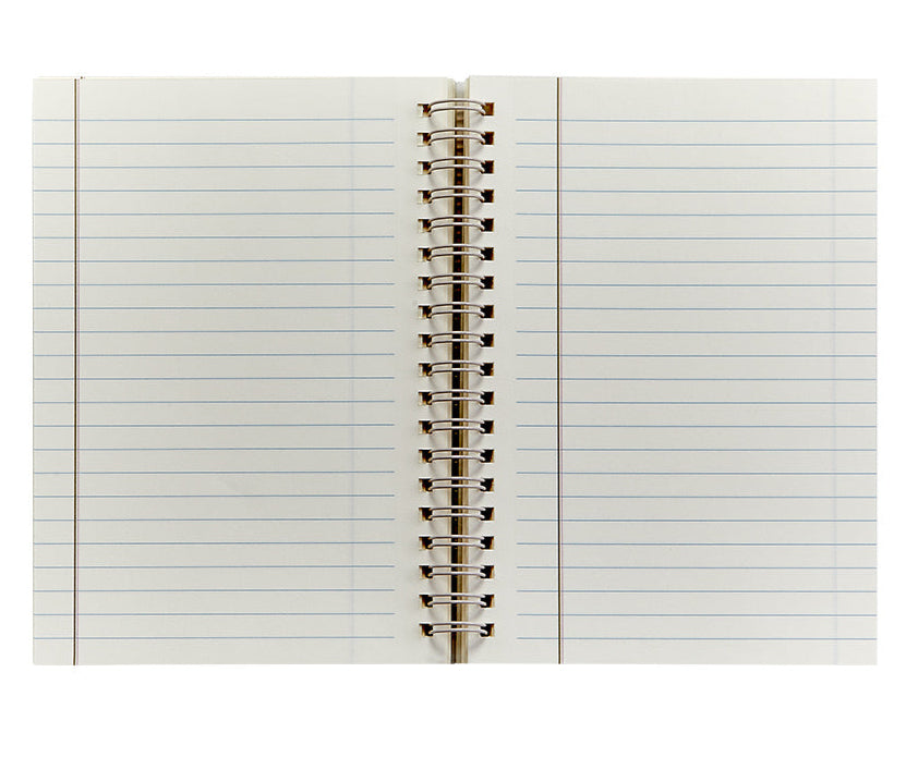 An open Graphic Image Spiral Notebook Refill, 7”, with premium quality lined pages, viewed from above.