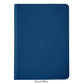 A closed 7" Leather Notebook by Graphic Image, in royal blue leather with gold-gilded premium paper, is centered on a plain white background. The words "Royal Blue" appear below.