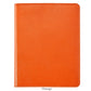 The Graphic Image 9" Leather Notebook in orange features textured leather with visible stitching and premium paper, shown against a white background.