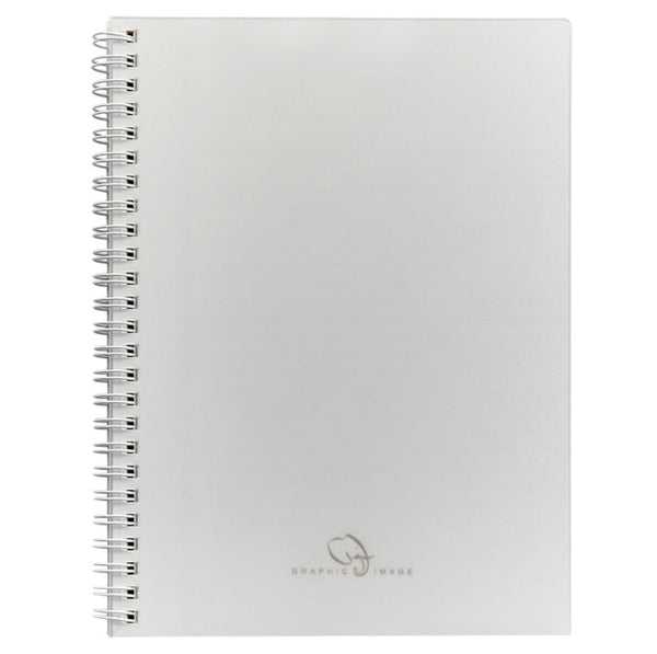 A 9" Graphic Image Spiral Notebook Refill with a white cover and small embossed logo at the bottom center, featuring premium quality spiral-bound paper.