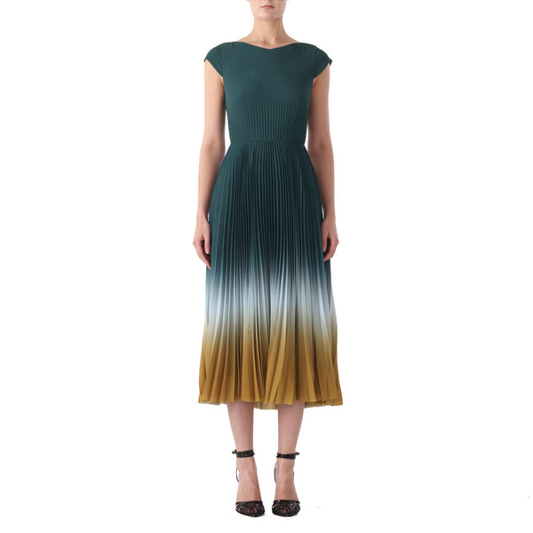 Jason Wu Collection Dip Dye Marocaine Crepe Pleated Dress