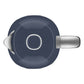Top view of a Smeg Electric Kettle Collection appliance in dark blue with a gray handle and spout, circular central lid, and sleek stainless steel body.