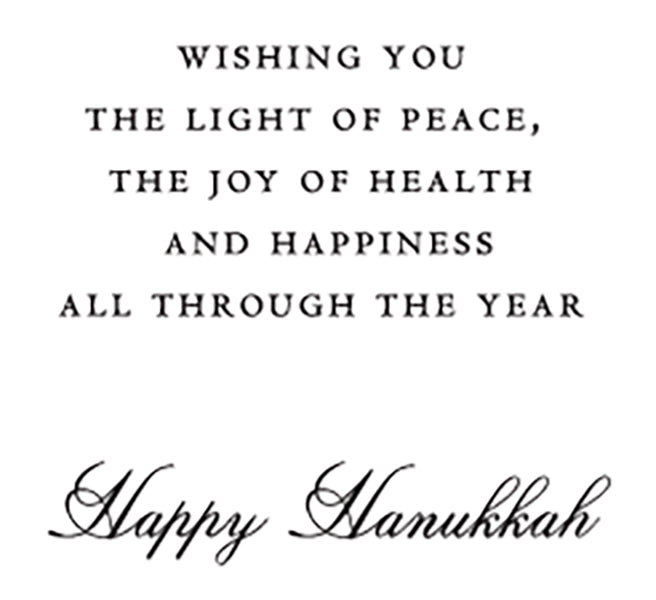 Crane's Engraved Spinning Dreidels Box Set is a perfect Hanukkah gift, elegantly wishing you peace, health, and happiness throughout the year.